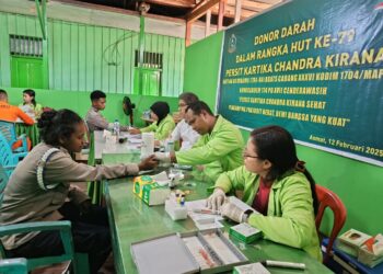 Polres Asmat Polda Papua Hadiri Kegiatan Donor Darah Dalam Rangka HUT Ke-79 Persit Kartika Chandra Kirana