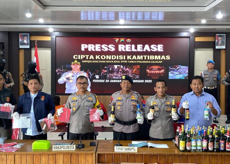 Polresta Cilacap Razia Miras, Narkoba, dan Premanisme Jelang Lebaran