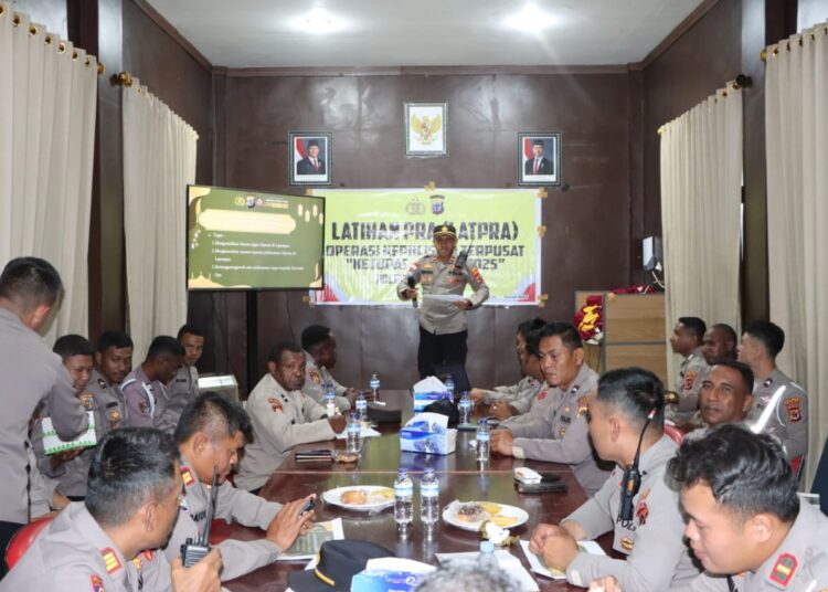 Polres Puncak Jaya Gelar Latpra Operasi Ketupat Noken-2025