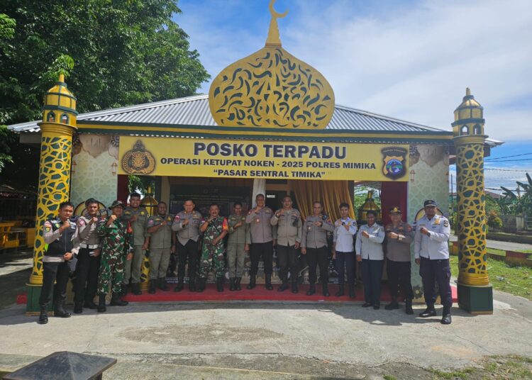 Personel Gabungan Laksanakan Pengamanan Operasi Ketupat Noken 2025 di Kab, Mimika Papua Tengah