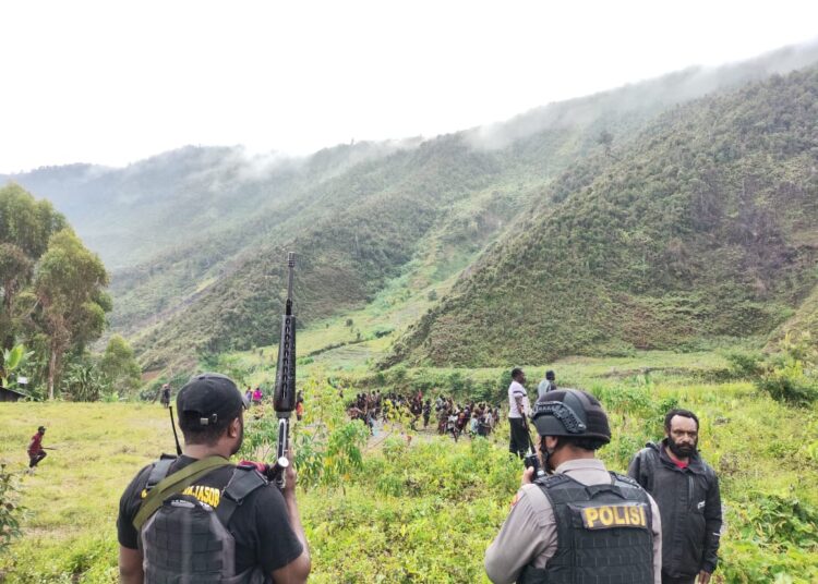 Polres Puncak Jaya Tanggapi Aksi Saling Serang Antara Dua Massa Pendukung