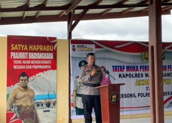 Polres Mamberamo Raya Gelar Penyambutan Kapolres AKBP Arifin