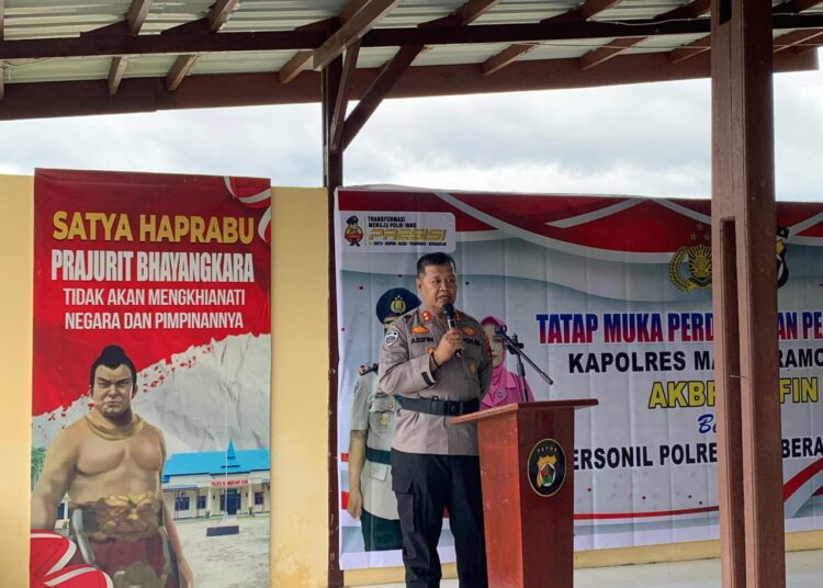 Polres Mamberamo Raya Gelar Penyambutan Kapolres AKBP Arifin