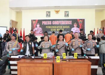 Tindak Tegas Geng Motor, Polres Bener Meriah Amankan Senjata Tajam dan Puluhan Anggota