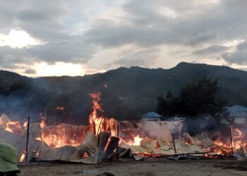 Polisi Tangani Kasus Kebakaran Ruko di Lanny Jaya