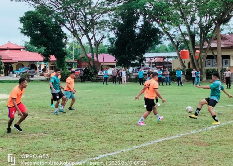 Semarakan HUT Bhayangkara Ke-79, Polres Keerom Polda Papua Gelar Turnamen Mini Soccer