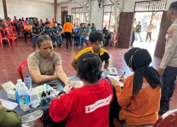 Polresta Manokwari Gelar Bakti Kesehatan Donor Darah Sambut HUT Bhayangkara ke -79