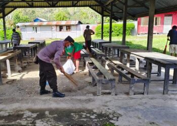 Sambut Hari Bhayangkara Ke – 79, Polsek Bokondini Polda Papua Gelar Bakti Sosial Di 2 Lokasi