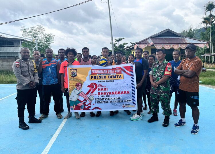 Turnamen Voli Antar Kampung Warnai Semarak HUT Bhayangkara ke-79 di Distrik Demta