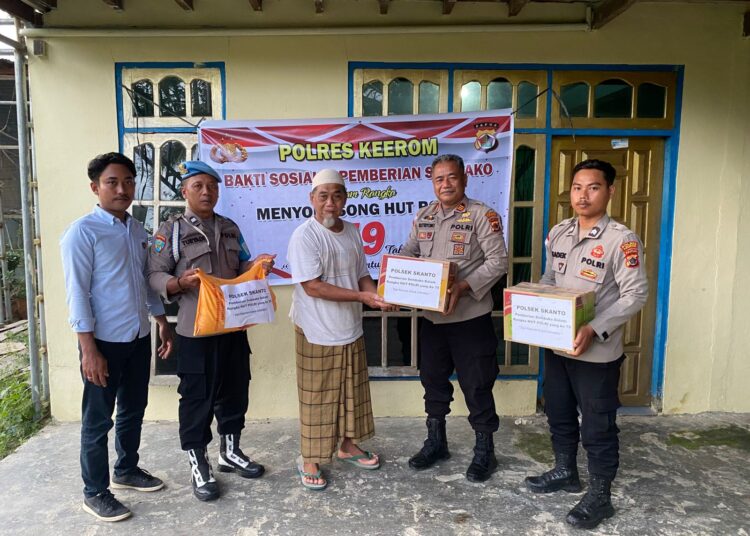 Polsek Skanto Gelar Bakti Sosial, Kunjungi dan Beri Sembako kepada Purnawirawan Polri
