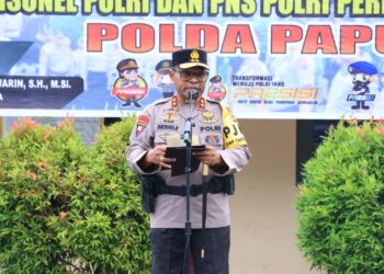 Upacara Kenaikan Pangkat 794 Personel dan PNS Polri Polda Papua, Kapolda Tekankan Tanggung Jawab dan Profesionalisme