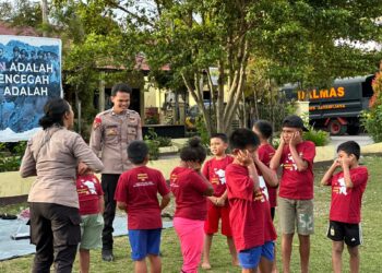 Polres Jayawijaya Gelar Kegiatan Edukatif Bersama Anak-anak dalam Rangka Operasi Rasaka Cartenz 2025
