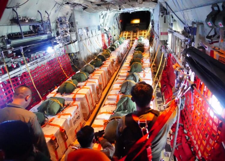 Satgas Garuda Merah Putih II, Airdrop Hari ke-5 Untuk Gaza