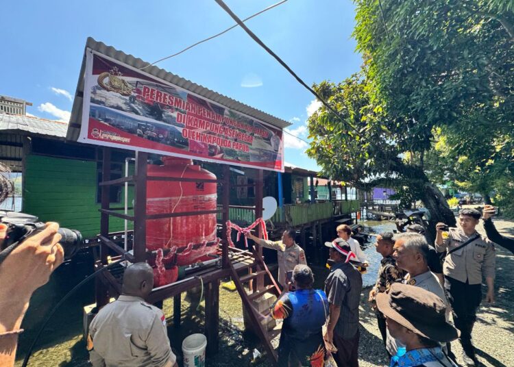 Polda Papua Resmikan Penampungan Air Bersih di Kampung Asei Besar, Sentani Timur