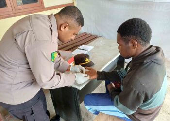 Melayani dengan sepenuh hati Subsatgas Keladi Sagu hadir di Distrik Kenyam, Kab.Nduga Papua Pegunungan