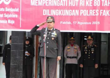 Polres Fakfak Gelar Upacara HUT ke-80 Kemerdekaan RI: Kobarkan Semangat Nasionalisme, Teguhkan Pengabdian Polri untuk Negeri