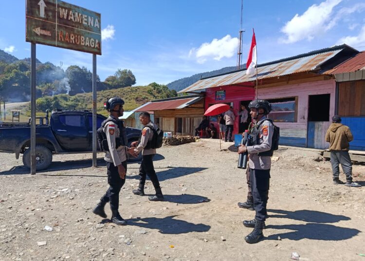 Patroli Rutin Polres Tolikara Wujudkan Kamtibmas yang Kondusif