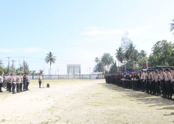 Polda Papua Gelar Apel Pengecekan Personel Pengamanan Unjuk Rasa dan Pleno PSU Pilgub 2024