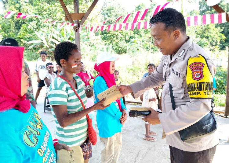 Bhabinkamtibmas Kampung Yeeti Gelar Lomba HUT ke-80 RI Bersama Masyarakat dan Satgas Pamtas