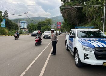 Ditlantas Polda Papua Rutin Gelar Strong Point Pagi Hingga Malam Demi Wujudkan Kamseltibcar Lantas