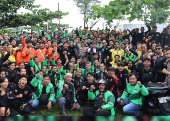 Aksi Damai Polresta Bengkulu bersama Komuitas Ojek Online Bengkulu, Sholat Ghaib dan Konvoi bersama