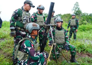 TNI Laksanakan Latihan Tembak Mortir 60 LR BB Jelang LFX Super Garuda Shield 2025
