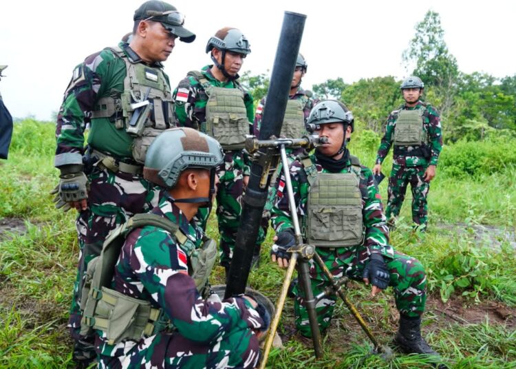 TNI Laksanakan Latihan Tembak Mortir 60 LR BB Jelang LFX Super Garuda Shield 2025