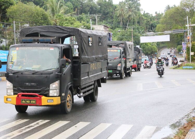Polda Papua Barat Laksanakan Patroli Gabungan Skala Besar Pasca Aksi Unras Anarkis