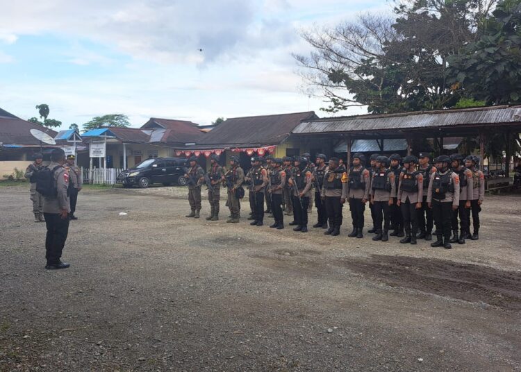 Polres Yahukimo dan Brimob Yon A BKO Intensifkan Patroli Gabungan di Dekai, Situasi Aman Kondusif