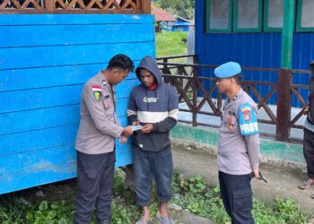 Program satgas keladi sagu orc 2025 polres peg. bintang hadir memberikan pelayanan kesehatan berupa pemeriksaan tensi bagi masyarakat