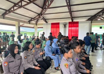 Polres Mimika Ikuti Donor Darah Dalam Rangka HUT TNI Ke – 80