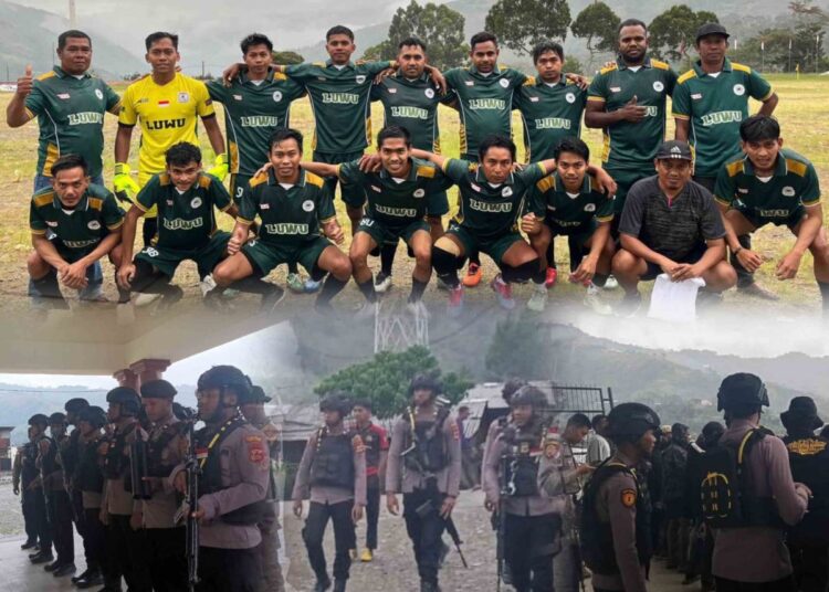 Polres Tolikara Amankan Pembukaan Turnamen Sepak Bola Liga Silaturahmi Cup 2025