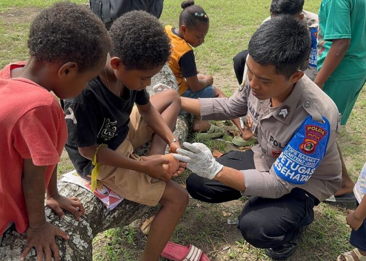 Operasi Rasaka Cartenz 2025, Subsatgas Keladi Sagu Gelar Bakti Kesehatan di Skouw Yambe