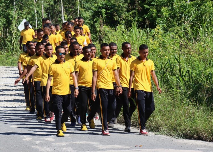 Solidaritas dan Kesehatan, Personel Polres Sarmi Kompak Jalan Pagi