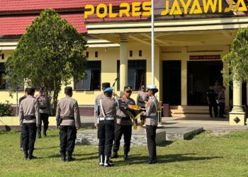 Apel Launching Perubahan Nomenklatur Jabatan Kanit SPKT Menjadi Pamapta Polres Jayawijaya