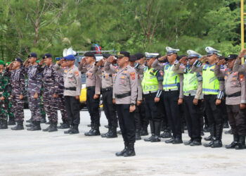 Kapolres Sarmi Pimpin Apel Gelar Pasukan Kesiapsiagaan Hadapi Bencana Hidrometeorologi
