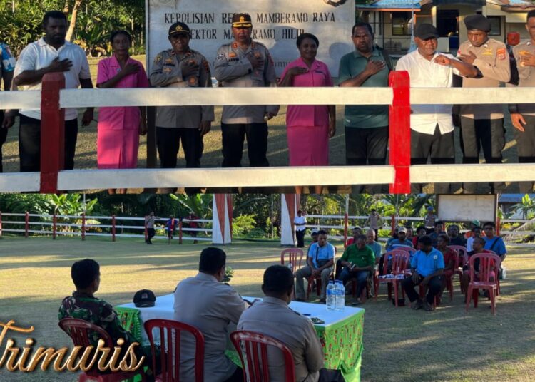 Kunjungan Kerja Kapolres Mambereramo Raya Ke Pospol Sawai dan Polsek Mamberamo Hilir kab. Mamberamo Raya