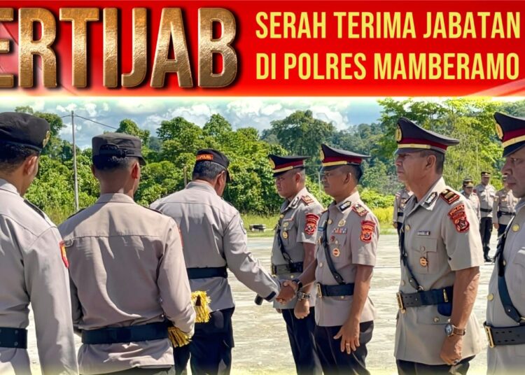 Upacara Serah Terima Jabatan Kabag Ops, Kasat Binmas dan Kasat Narkoba Polres Mamberamo Raya
