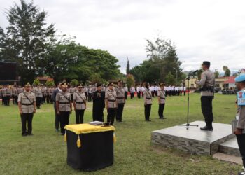 Upacara Serah Terima Jabatan Wakapolres, Kapolsek, Kasat Lantas, dan Kasat Intelkam Polres Jayawijaya