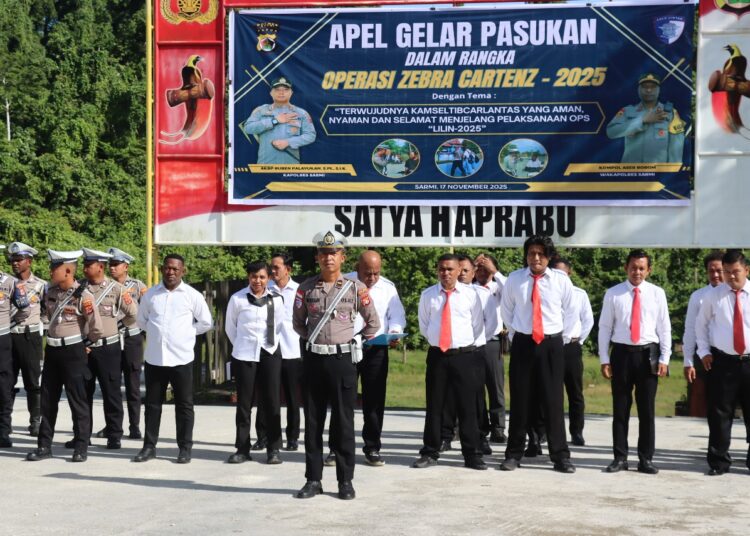 Menjelang OPS Lilin 2025, Polres Sarmi Luncurkan Operasi Zebra Cartenz dengan Kekuatan Penuh