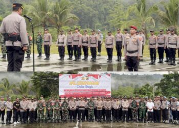Kapolres Mamberamo Raya Pimpin Langsung Apel Gelar Pasukan dalam Rangka Antisipasi Kalender Kamtibmas Bulan Desember 2025