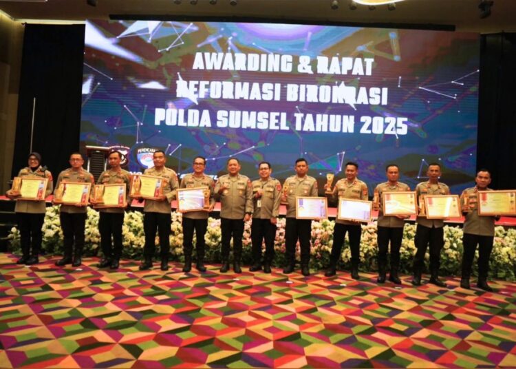 Polda Sumsel Gelar Awarding dan Rapat Reformasi Birokrasi 2025 untuk Percepatan Zona Integritas dan Pelayanan Publik