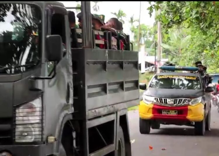 Personel Polres Sarmi dan TNI Gelar Apel Patroli Gabungan di Koramil 1712-01 Sarmi