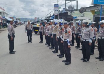 Satlantas Polres Jayawijaya Gelar Strong Point Pagi di Sejumlah Titik Rawan Kemacetan