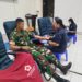 Semangat Kemanusiaan, Personel Kodim 1310/Bitung Turut Partisipasi Donor Darah Di HUT PT. Pertamina Ke-68