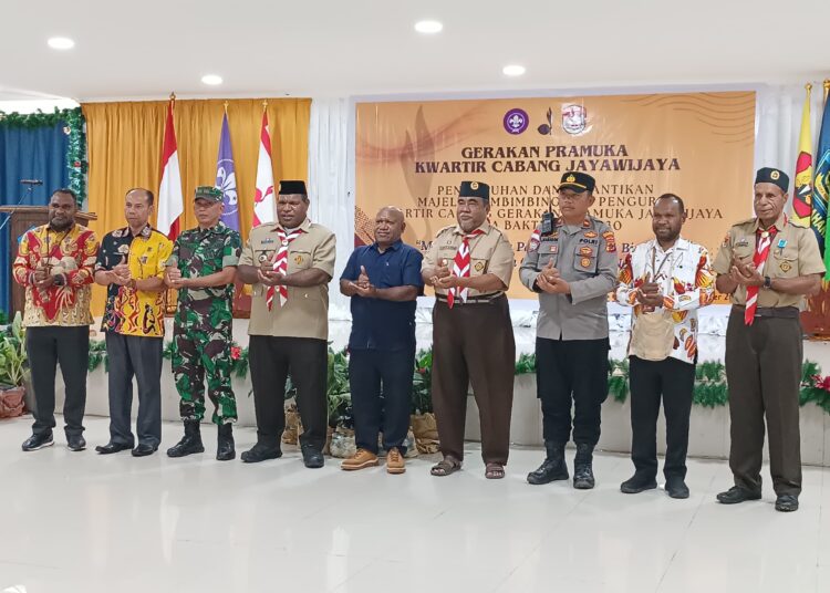 Polres Jayawijaya Hadiri Pelantikan Pengurus Pramuka di Wamena