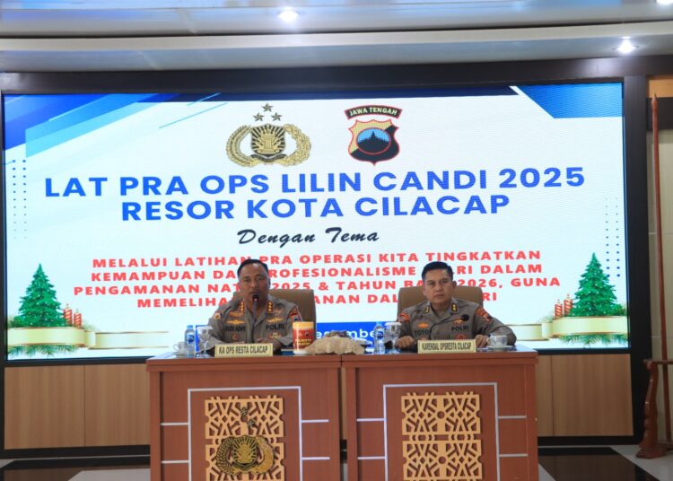 Polresta Cilacap Gelar Latpra Operasi Lilin Candi 2025