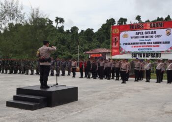 Polres Sarmi Gelar Apel Operasi Lilin Cartenz 2025, Siap Amankan Natal dan Tahun Baru
