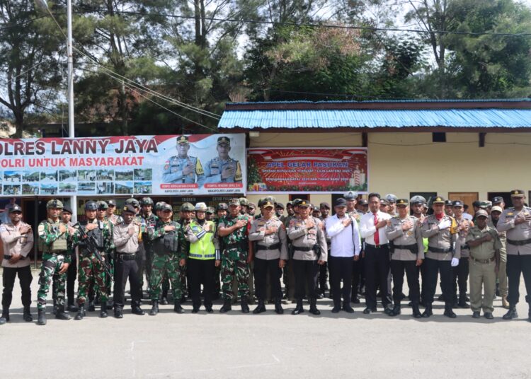 Polres Lanny Jaya Gelar Pasukan dan Apel Operasi Lilin Cartenz 2025, Siap Amankan Natal dan Tahun Baru