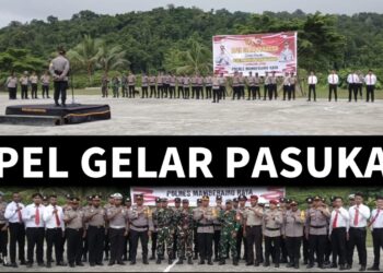 Apel Gelar Pasukan Dalam Rangka Pengamanan Malam Tahun Baru 2026 di Polres Mamberamo Raya